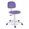 Cadeira Giratria Kids Color - Courino Roxo ou Lils base Branca