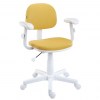 Cadeira digitador secretria giratria Teens Roset com brao crepe amarelo e base branca