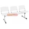Bancos longarinas cromados 3 lugares branco slido