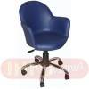 Cadeira Gogo estofada giratria cromada courvin azul